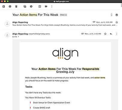 Align Action Item Email
