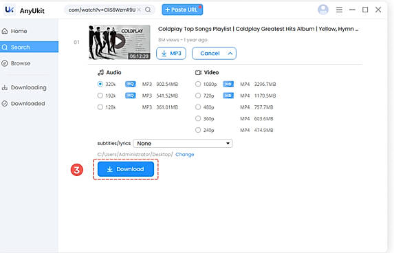 Step 3. Click Download