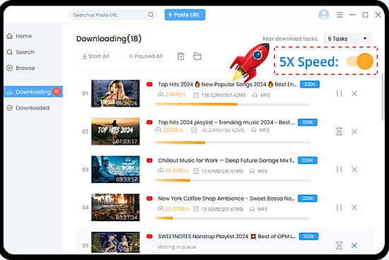 5X download speed