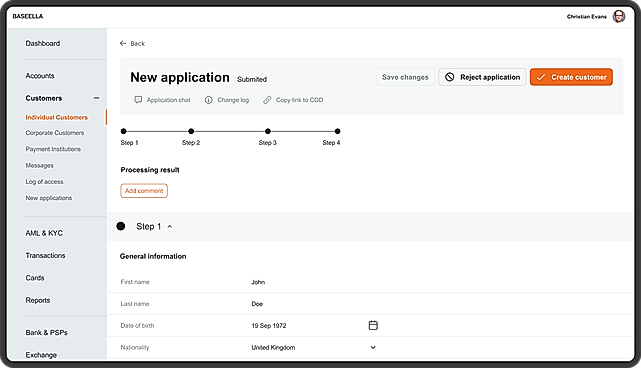 Customer onboarding