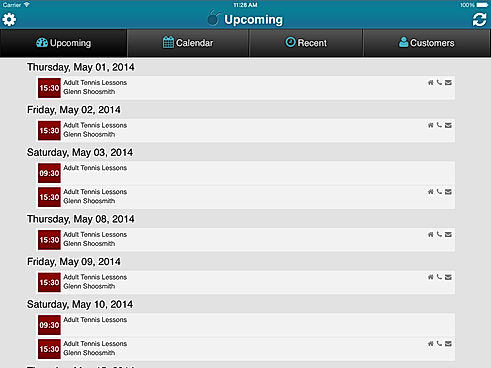 BookingBug screenshot: View all upcoming meetings 