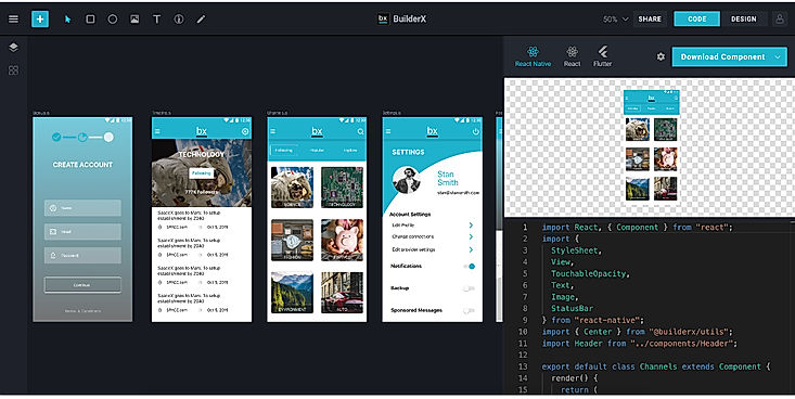 BuilderX screenshot