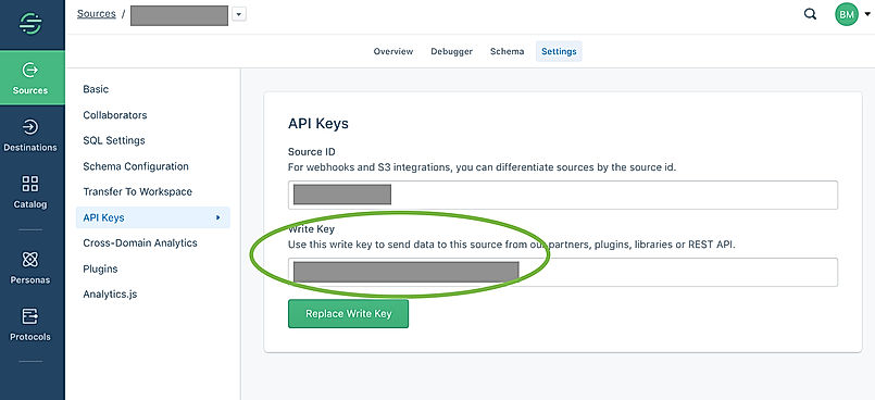  API Keys tab