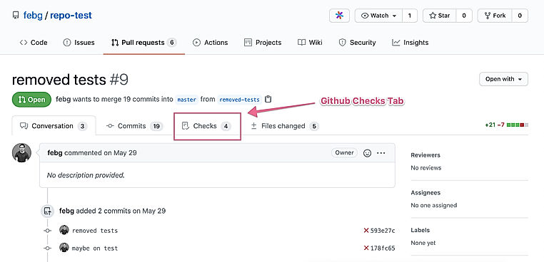 GitHub Check Tab