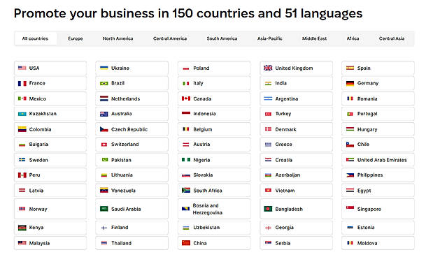 Promote Business in Countries and Languages