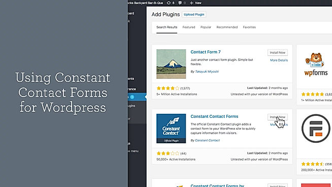 Using Constant Contact Forms for Wordpress