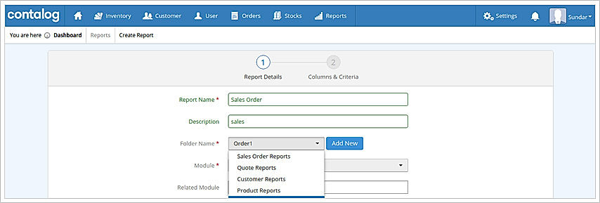 Contalog screenshot: Contalog can generate various report types, which can be customized by users