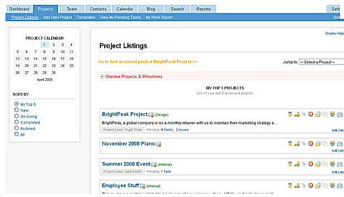 DeskAway screenshot: Deskaway Project listings