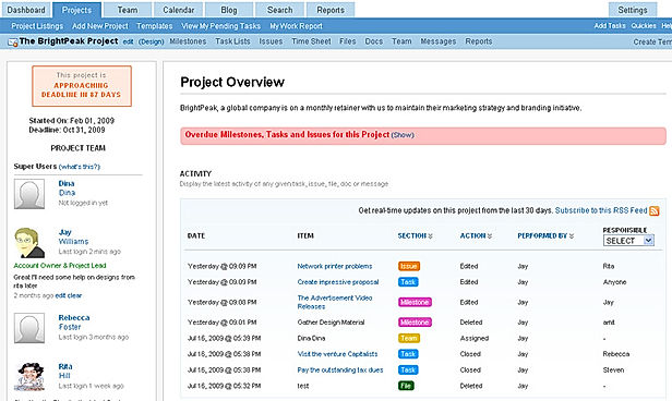 DeskAway screenshot: Deskaway Project history