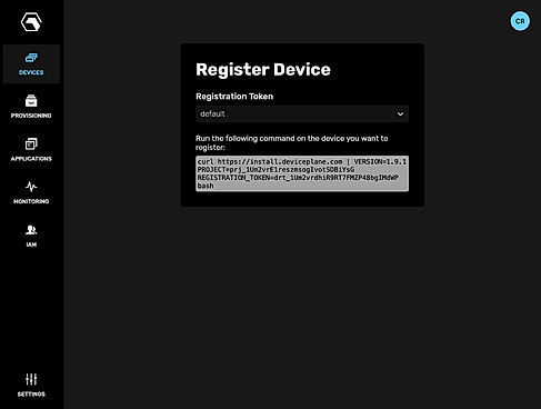 Deviceplane : Register a device screenshot