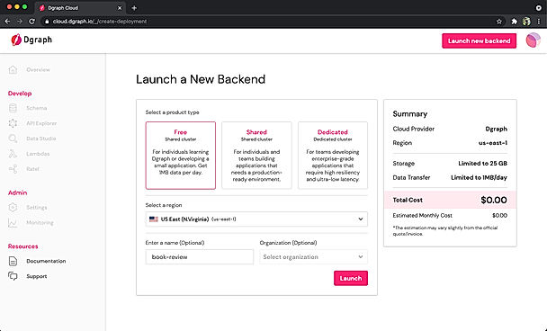 Launch backend