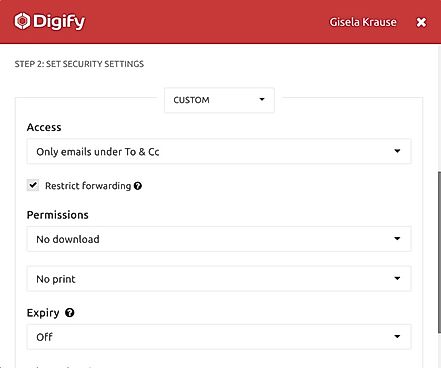 Digify Gmail Extension Set Security