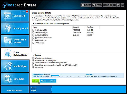Erase Deleted Data