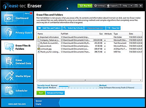 Erase Files and Folders
