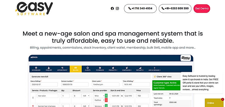 easy salon homepage