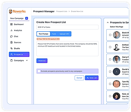 Create New Prospect List