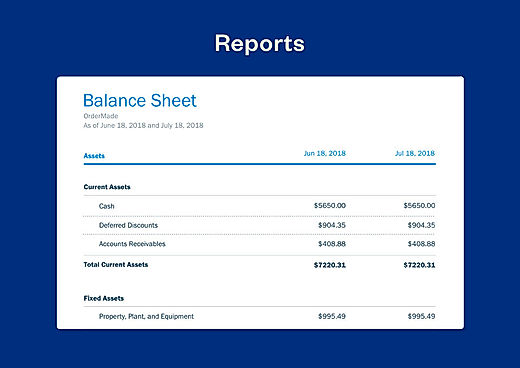 Reports - Balance Sheet