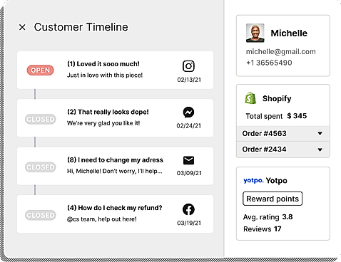 Customer Timeline screenshot