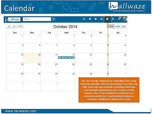 Hallwaze : Calendar screenshot