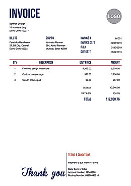 Free Invoice Template Word Forms