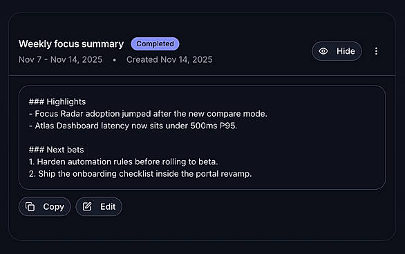 Generate summaries, posts, and reviews