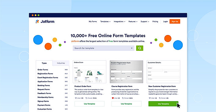 Online Form Templates screenshot