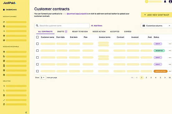 Automated flow from contract to invoice
