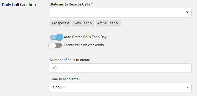 Daily Call Create