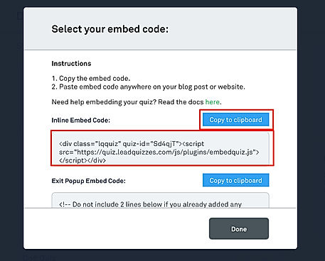 Select Your Embed Code