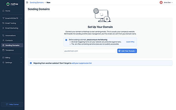 Add domain