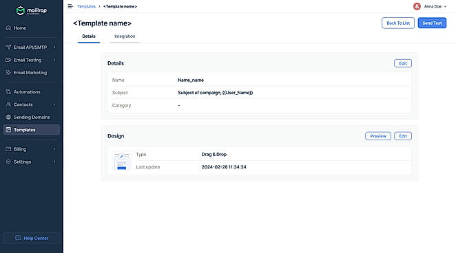 Email Template
