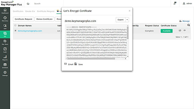 Encrypt Certificate