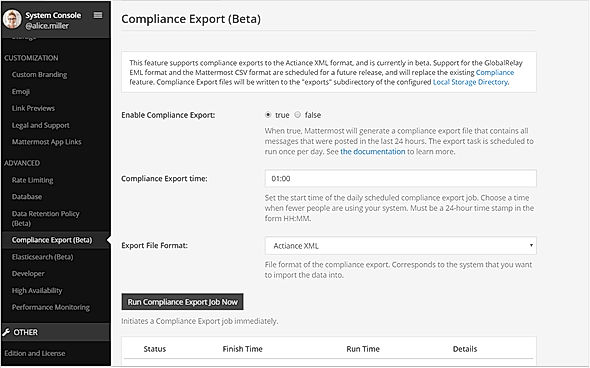 Compliance Export
