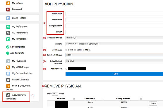 Add or Remove Physicians