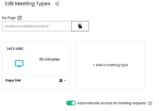 Meeting Types screenshot