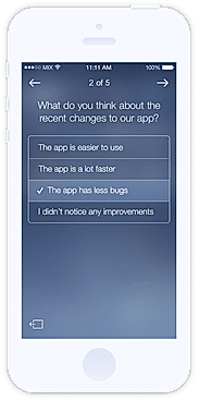 Mixpanel screenshot: Mobile surveys with Mixpanel