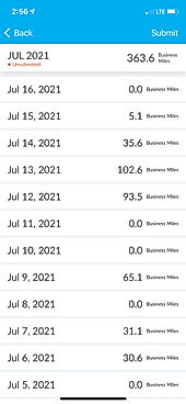 Motus App - Mileage Log (Month View)