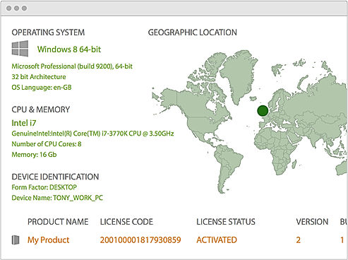 Nalpeiron Licensing Service screenshot