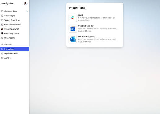 Integration screenshot