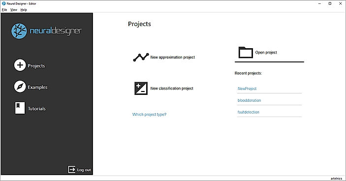 Neural Designer : Project screenshot