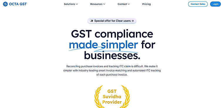 Octa GST Homepage