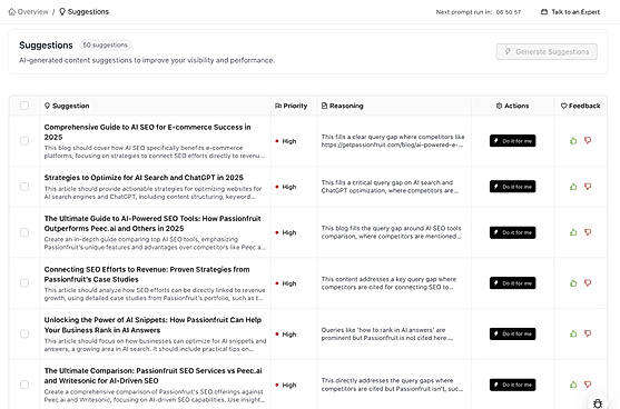 Actionable Suggestions
