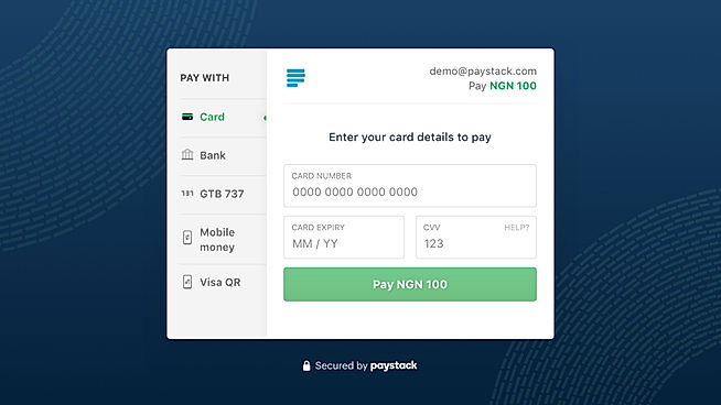 New Paystack Checkout Form
