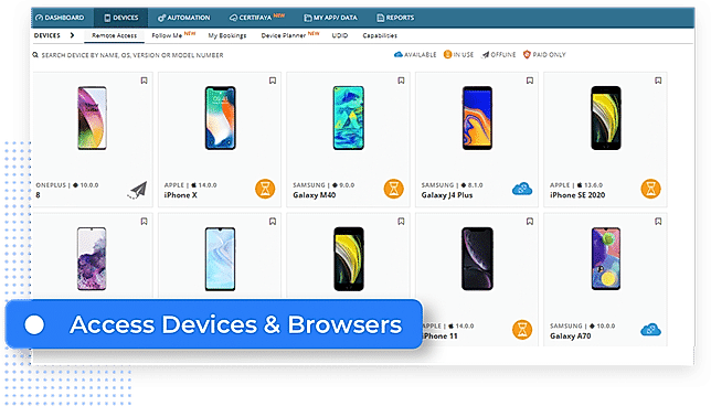 Access Devices and Browsers screenshot