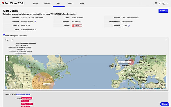 Red Cloak Threat Detection and Response screenshot