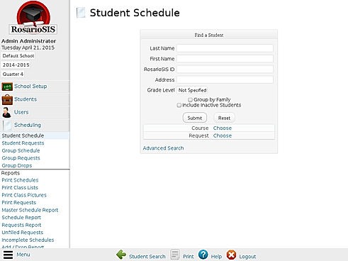 RosarioSIS : Student Schedule screenshot