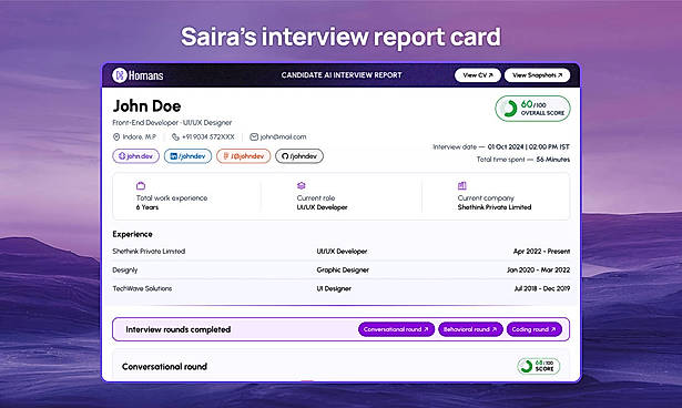 Interview Report Card