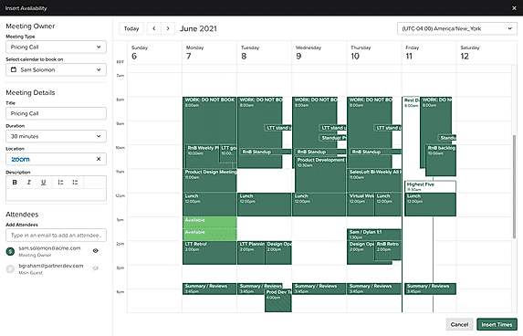 Calendaring screenshot