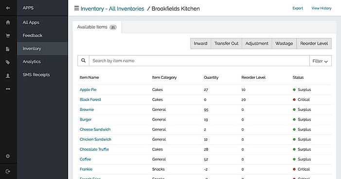 Manage inventory / recipe Screenshot