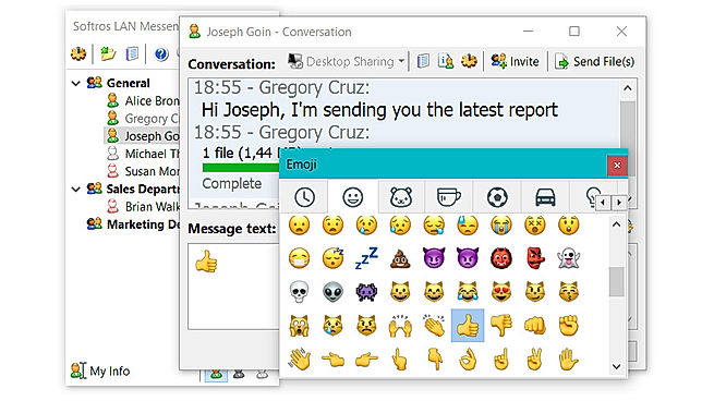 Emojis LAN Messenger screenshot